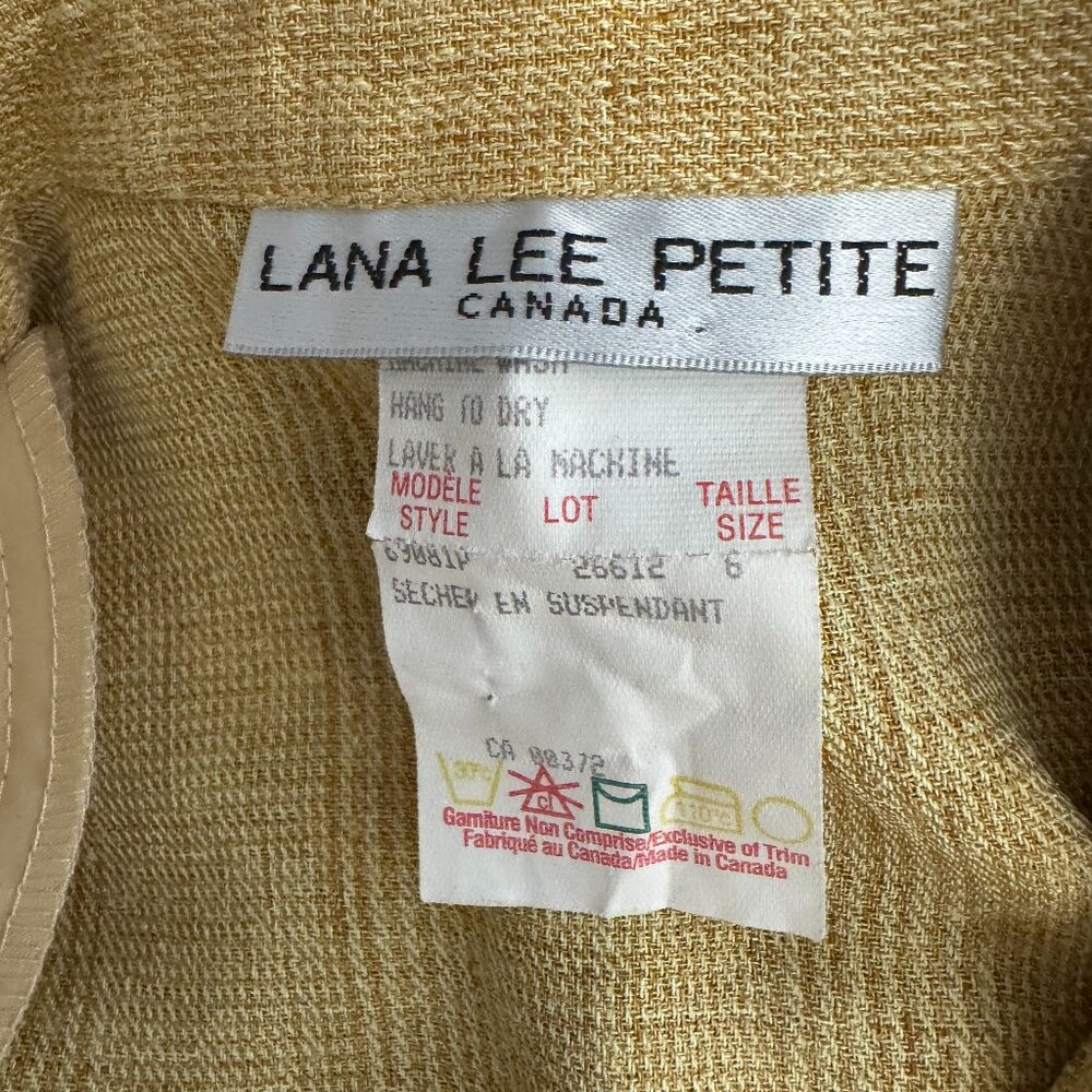 Vintage LANA LEE PETITE Mid Length Sleeve Yellow Blazer - Size M - Picture 12 of 12